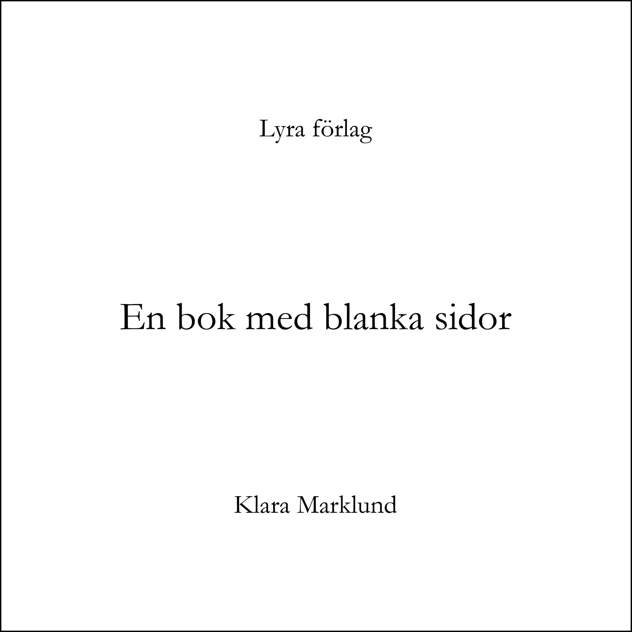 En bok med blanka sidor